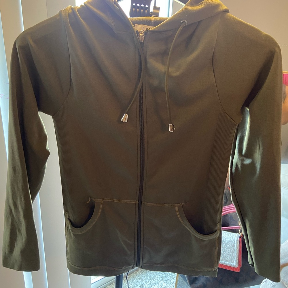 Green Olive Tracksuit Zip Up Jacket